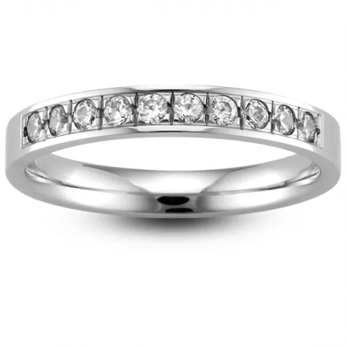 Diamond Wedding Ring - Half Grain Set - All Metals